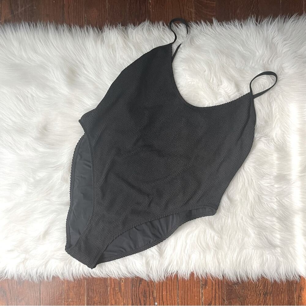 Good American Black Always Fits One Piece Swimsuit NWT
